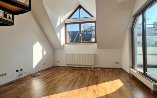 15., äußere Mariahilferstraße – loftartige 2 Zimmer Dachgeschoss-Maisonettewohnung